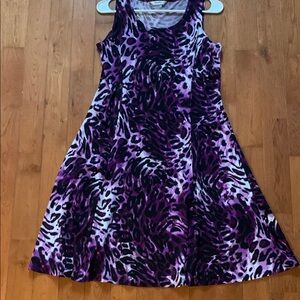 Purple and Black Sleeveless Dress